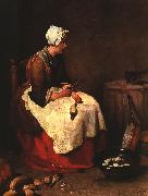 Jean Baptiste Simeon Chardin Girl Peeling Vegetables Spain oil painting artist
